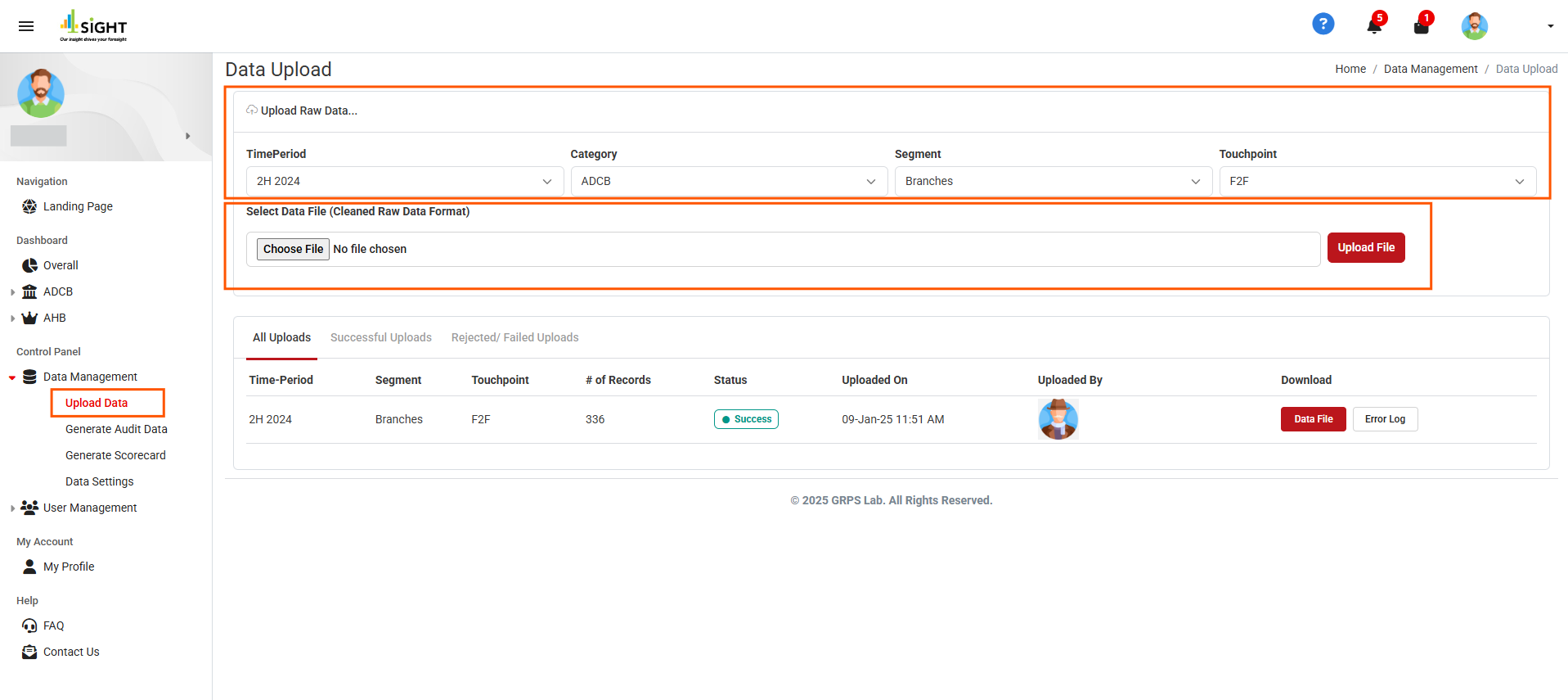 How do I upload new raw data to the portal?