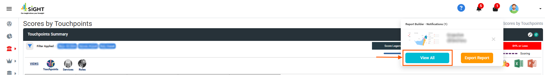 How can I save reports from the slides added to the cart?