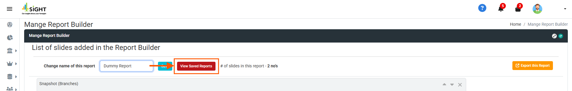 How can I edit a saved report?